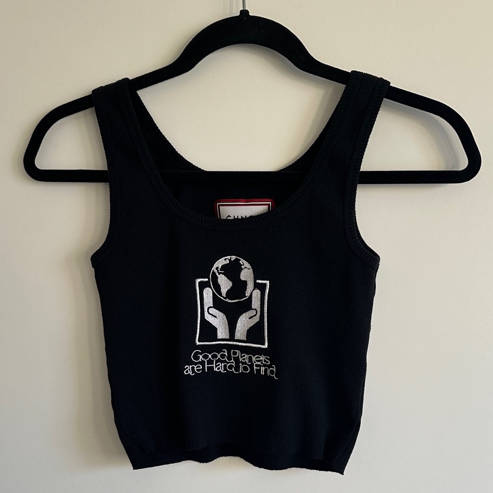 CHNGE Black Eco Graphic Cropped Tank Top